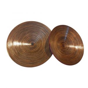 Burmese Lacquerware Plate with Natural Bamboo Finish