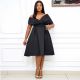 Off-Shoulder V Neck Bow Knotted Dress