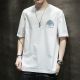 Men Fashion Monster Mask Drawing Printed Round Neck T-shirt