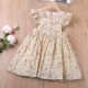 Girls Flutter Sleeve Floral Dress