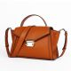 Women Fashion Color Block Leather Crossbody Top Handle Bag