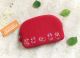 Handmade Cotton Pouch with Embroidery Meow
