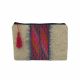 Kachin Cotton Large Zippered Pouch/Clutch - Cream (multiple design options)
