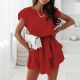 Loose Ruffled Sleeveless Casual Overlap Dress