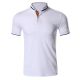 Men Fashion Color Block Stand Collar Polo Shirt