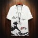 Men Fashion Wave Graphic Printed Round Neck T-shirt