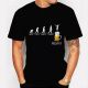 Men Evolution Beer Mug Printed Round Neck T-shirt