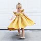 Girls Simple Solid Color Bowknot Decor Dress