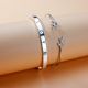 Women Fashion Leaf Shape and Letter Design Bracelet Set