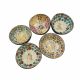Handmade Coconut Shell Bowl Lacquer Coated with Inlaid Mother of Pearl Animal Designs