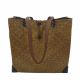 Handmade Straw Bag with Leather Design