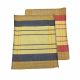 Handwoven Cotton Placemat -Blue/Red Stripes on Beige