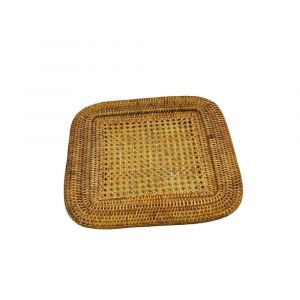 Rattan Square Charger Plate - Cane Weaving Pattern