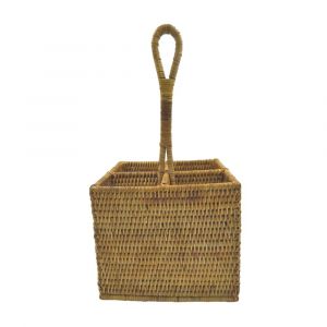 Rattan Utensil Caddy/Condiment Holder
